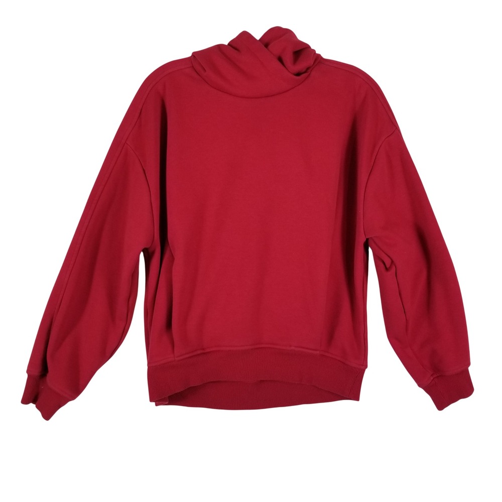 Athleta‎ Hoodie Womens Small Red Coaster Luxe Sweatshirt Pullover Relaxed Fit